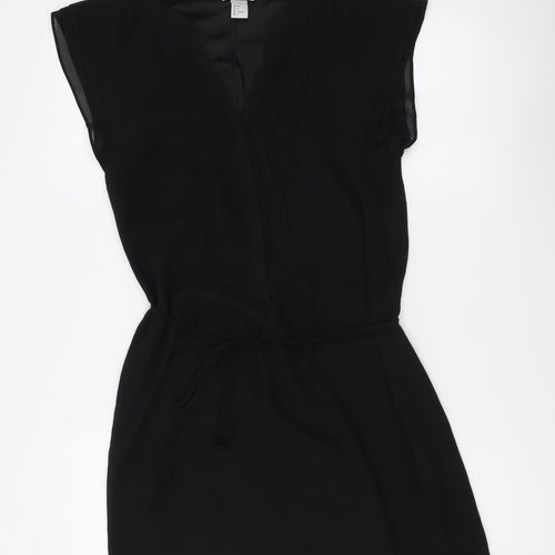 H&M Womens Black Polyester A-Line Size XS V-Neck Pullover