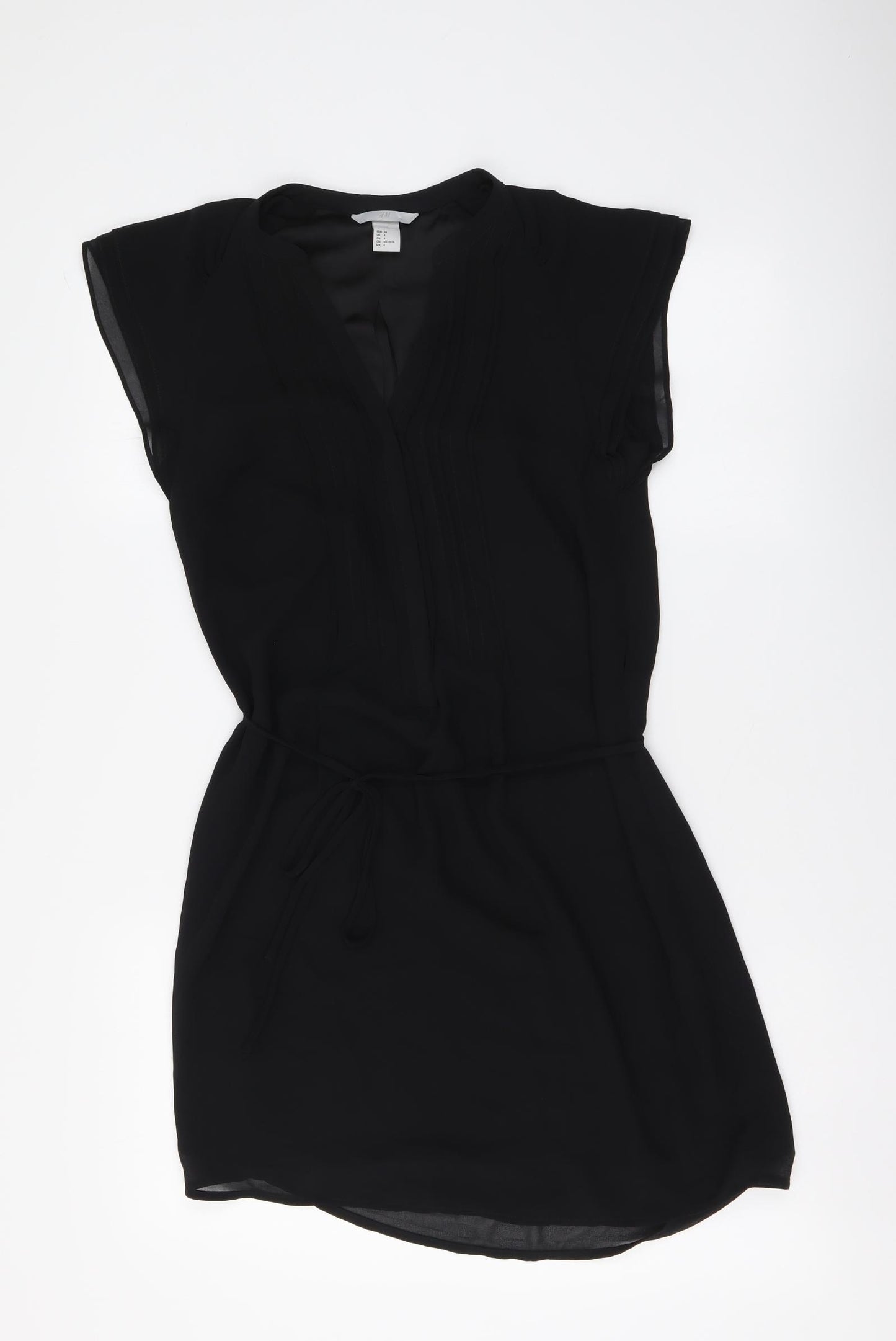H&M Womens Black Polyester A-Line Size XS V-Neck Pullover