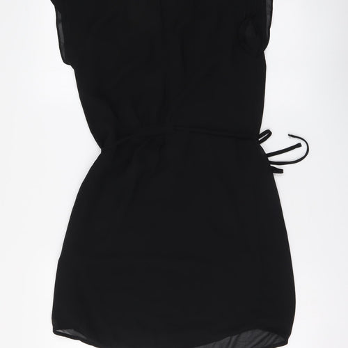 H&M Womens Black Polyester A-Line Size XS V-Neck Pullover