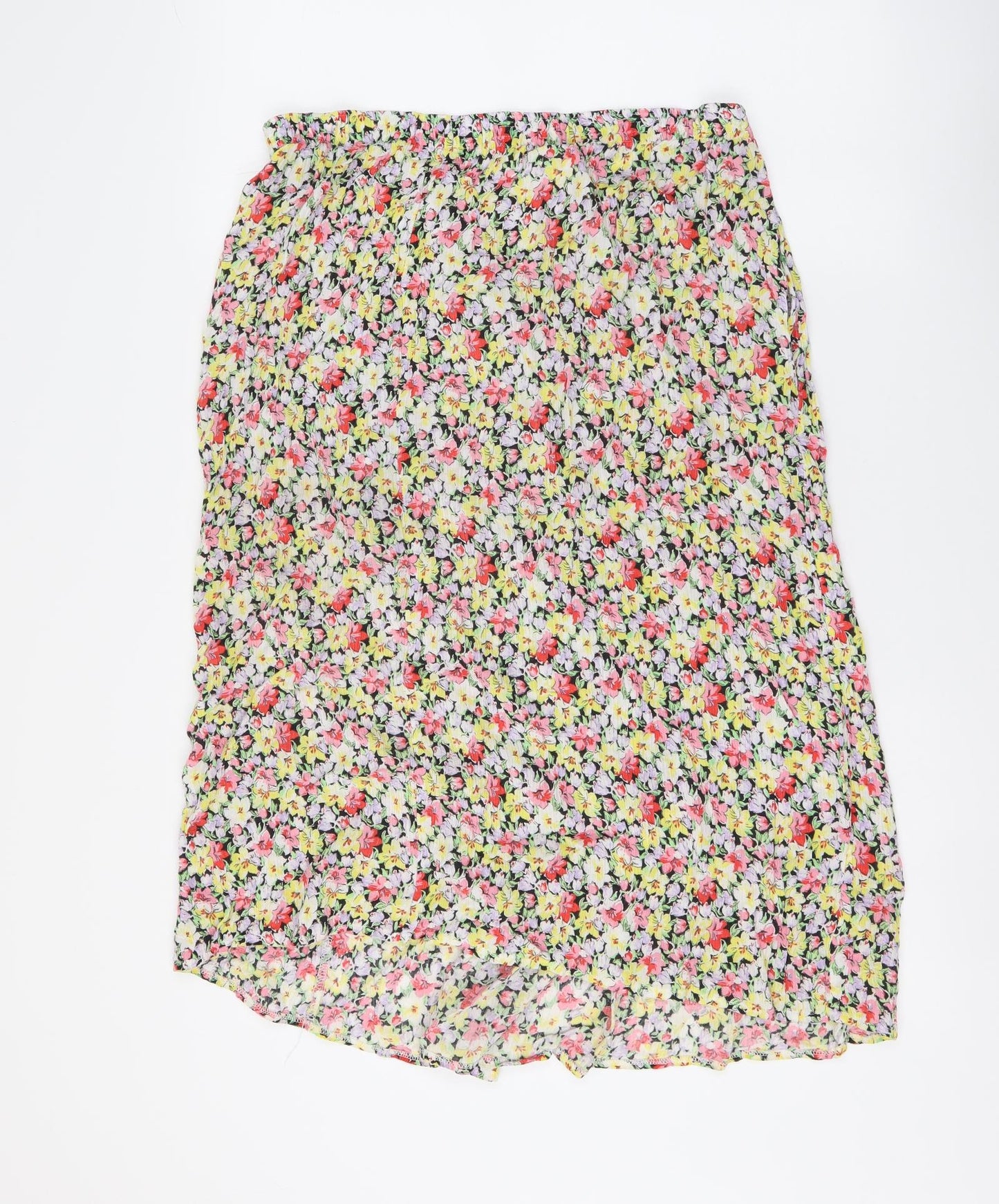 George Womens Multicoloured Floral Viscose Pleated Skirt Size 12 Drawstring