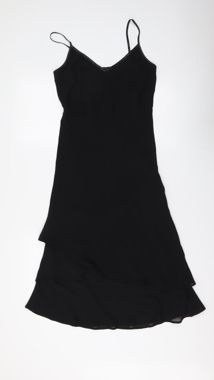 H&M Womens Black Polyester A-Line Size 4 V-Neck Pullover