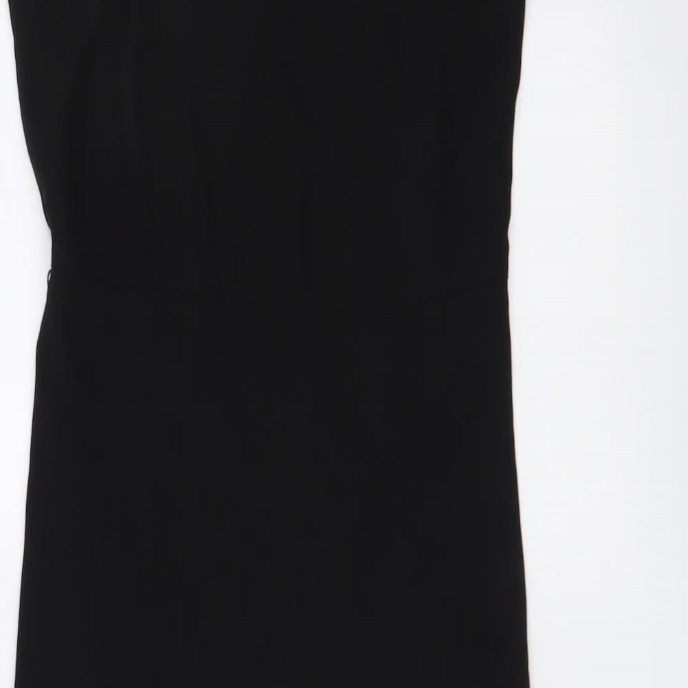 H&M Womens Black Polyester A-Line Size 4 V-Neck Pullover