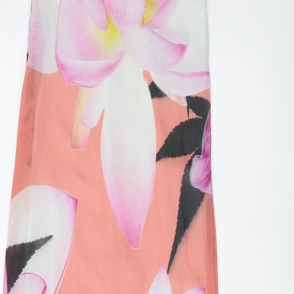 Lipsy Womens Multicoloured Floral Polyester Maxi Size 4 Halter Zip