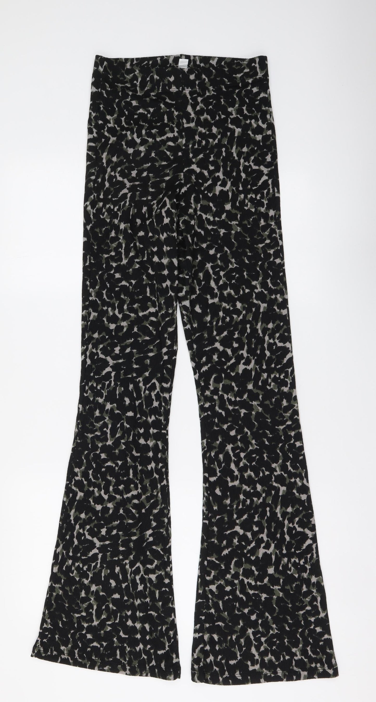 Warehouse Womens Green Animal Print Polyester Sweatpants Trousers Size 10 L33 in Regular Drawstring - Leopard skin pattern