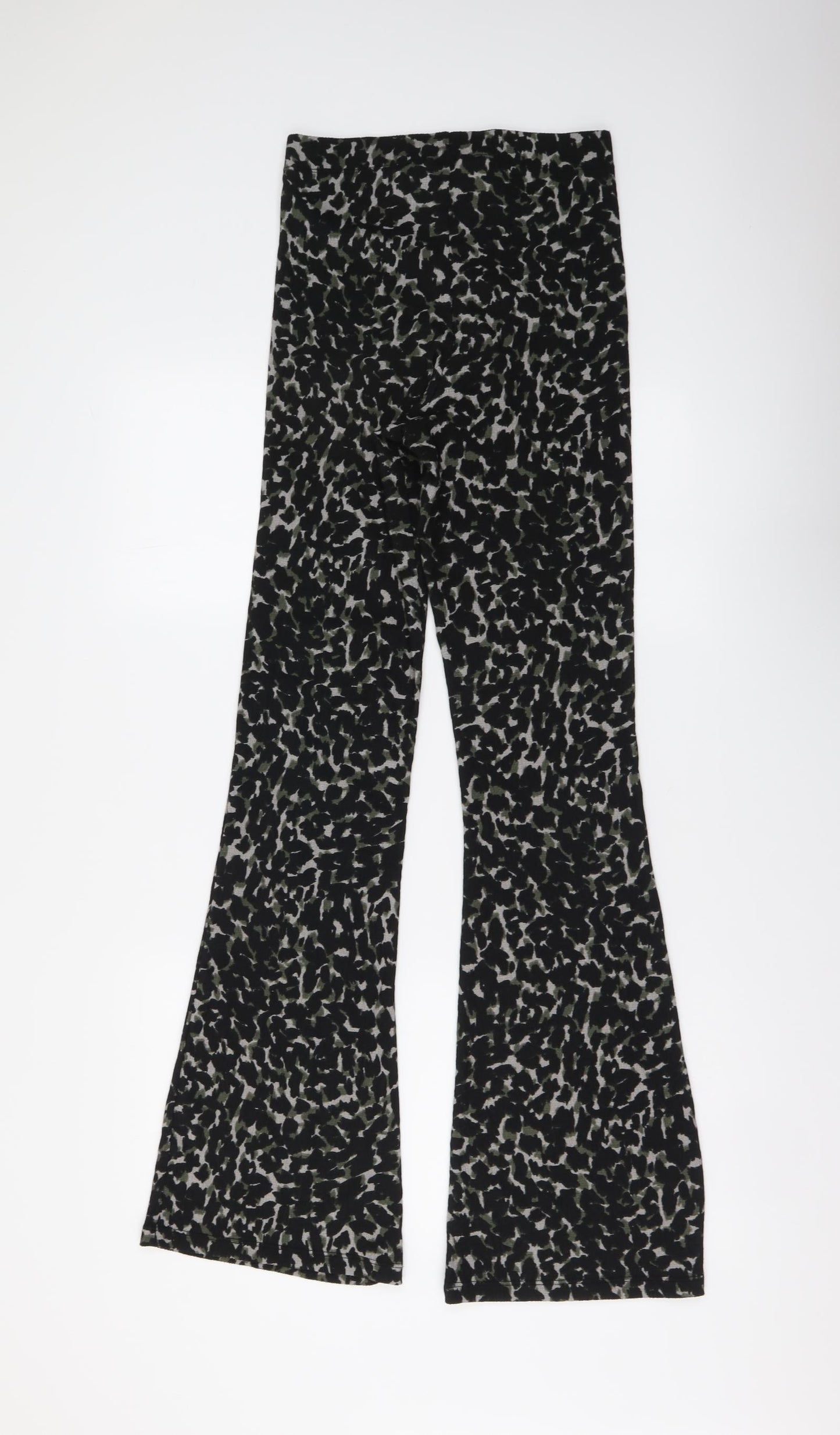 Warehouse Womens Green Animal Print Polyester Sweatpants Trousers Size 10 L33 in Regular Drawstring - Leopard skin pattern