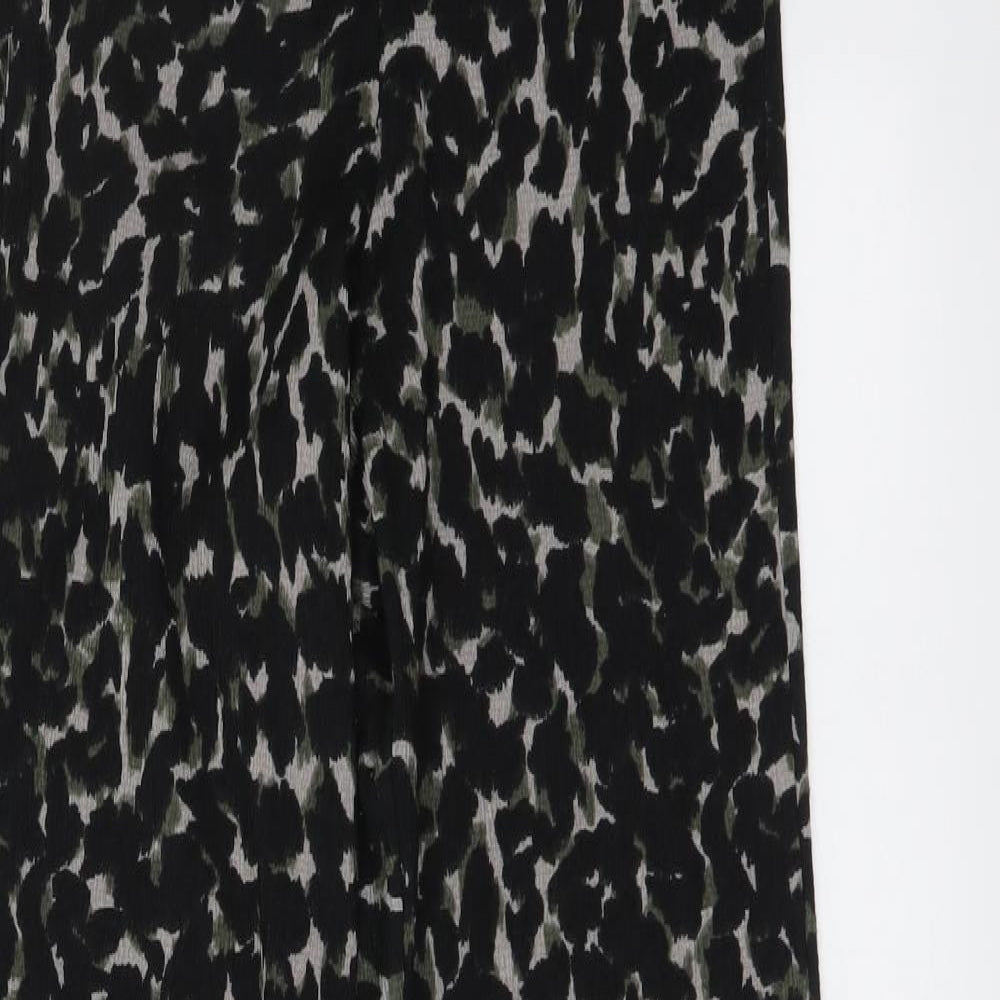 Warehouse Womens Green Animal Print Polyester Sweatpants Trousers Size 10 L33 in Regular Drawstring - Leopard skin pattern