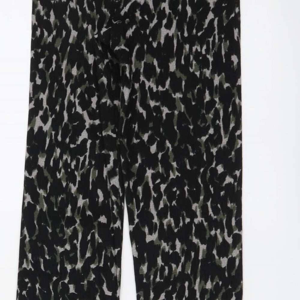 Warehouse Womens Green Animal Print Polyester Sweatpants Trousers Size 10 L33 in Regular Drawstring - Leopard skin pattern