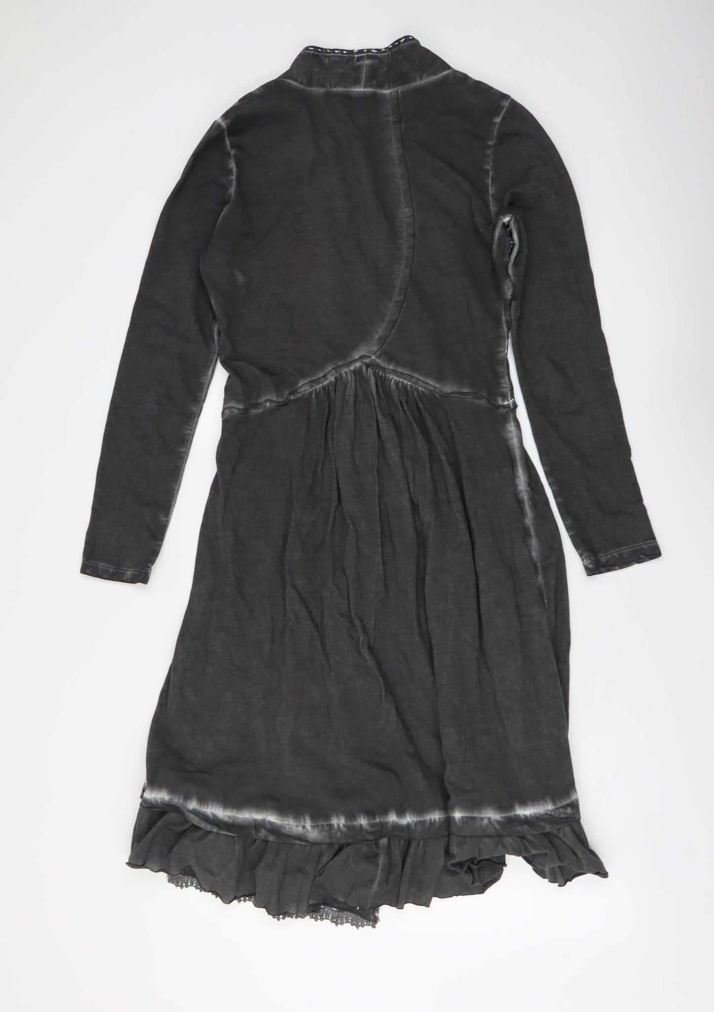 Joe Browns Womens Grey Cotton A-Line Size 8 V-Neck Pullover