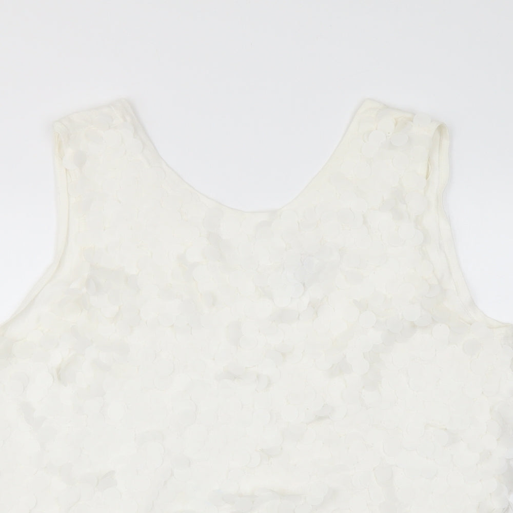 NEXT Womens Ivory Cotton Basic Blouse Size 20 V-Neck