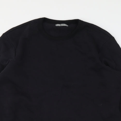 TU Mens Black Cotton Pullover Sweatshirt Size M