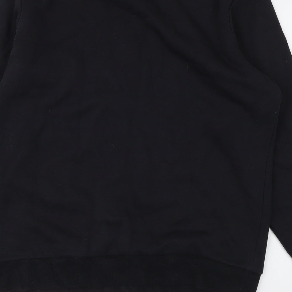 TU Mens Black Cotton Pullover Sweatshirt Size M