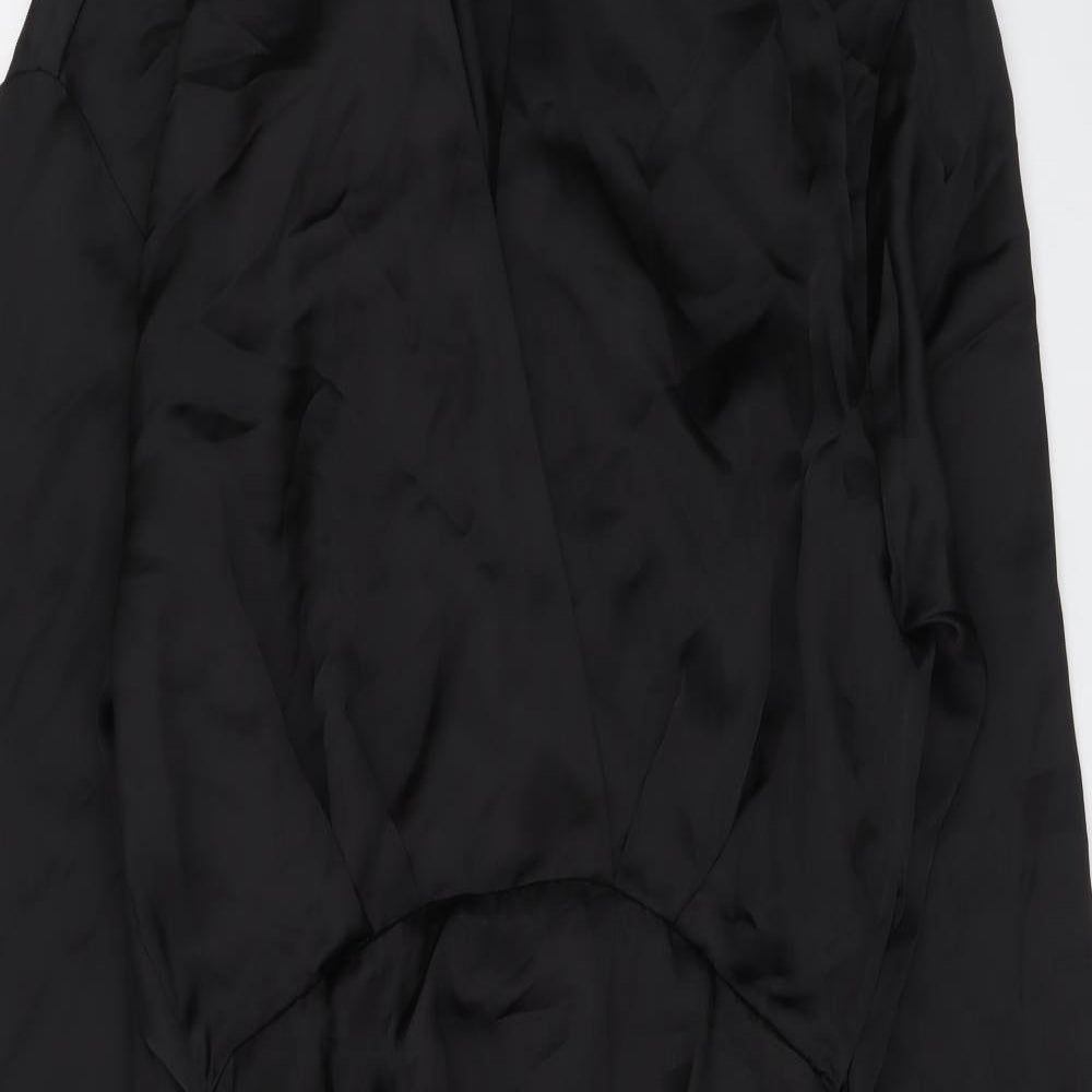 Zara Womens Black Polyester Shirt Dress Size M Collared Pullover