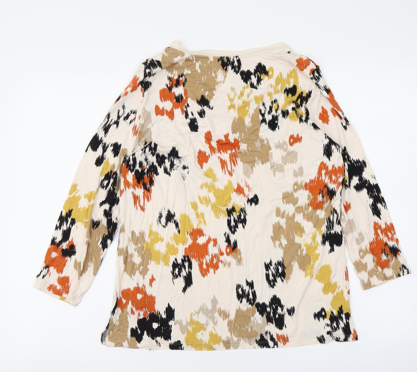 Marks and Spencer Womens Multicoloured Animal Print Viscose Basic Blouse Size 14 Round Neck - Leopard skin pattern