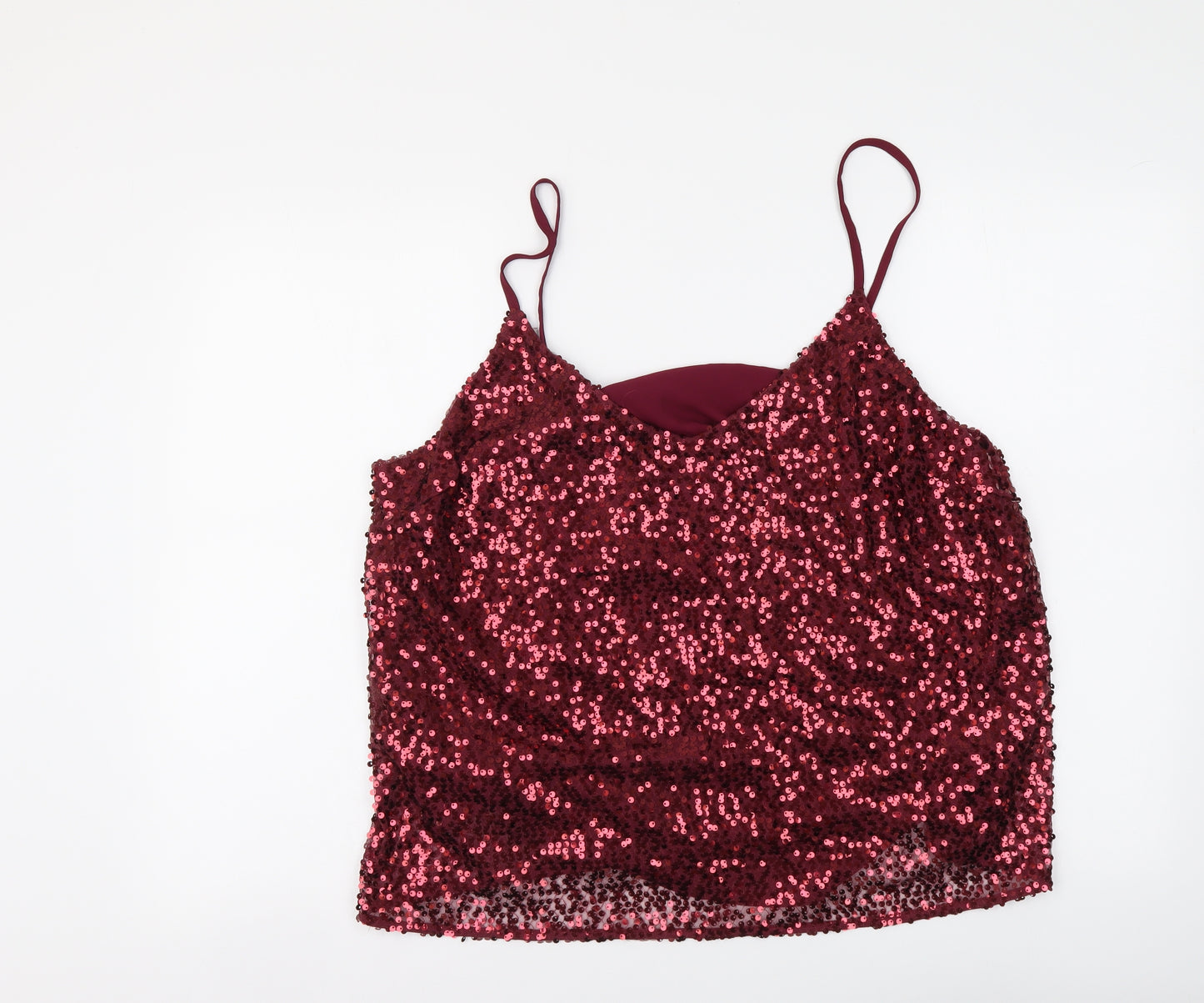 George Womens Red Polyester Camisole Tank Size 18 V-Neck
