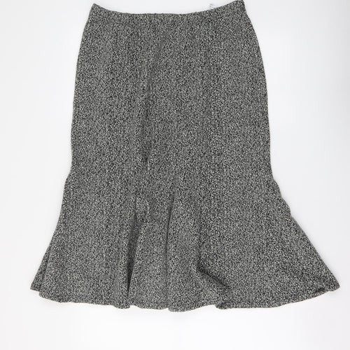 Nightingales Womens Grey Acrylic Trumpet Skirt Size 14 Drawstring