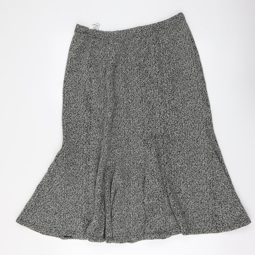 Nightingales Womens Grey Acrylic Trumpet Skirt Size 14 Drawstring