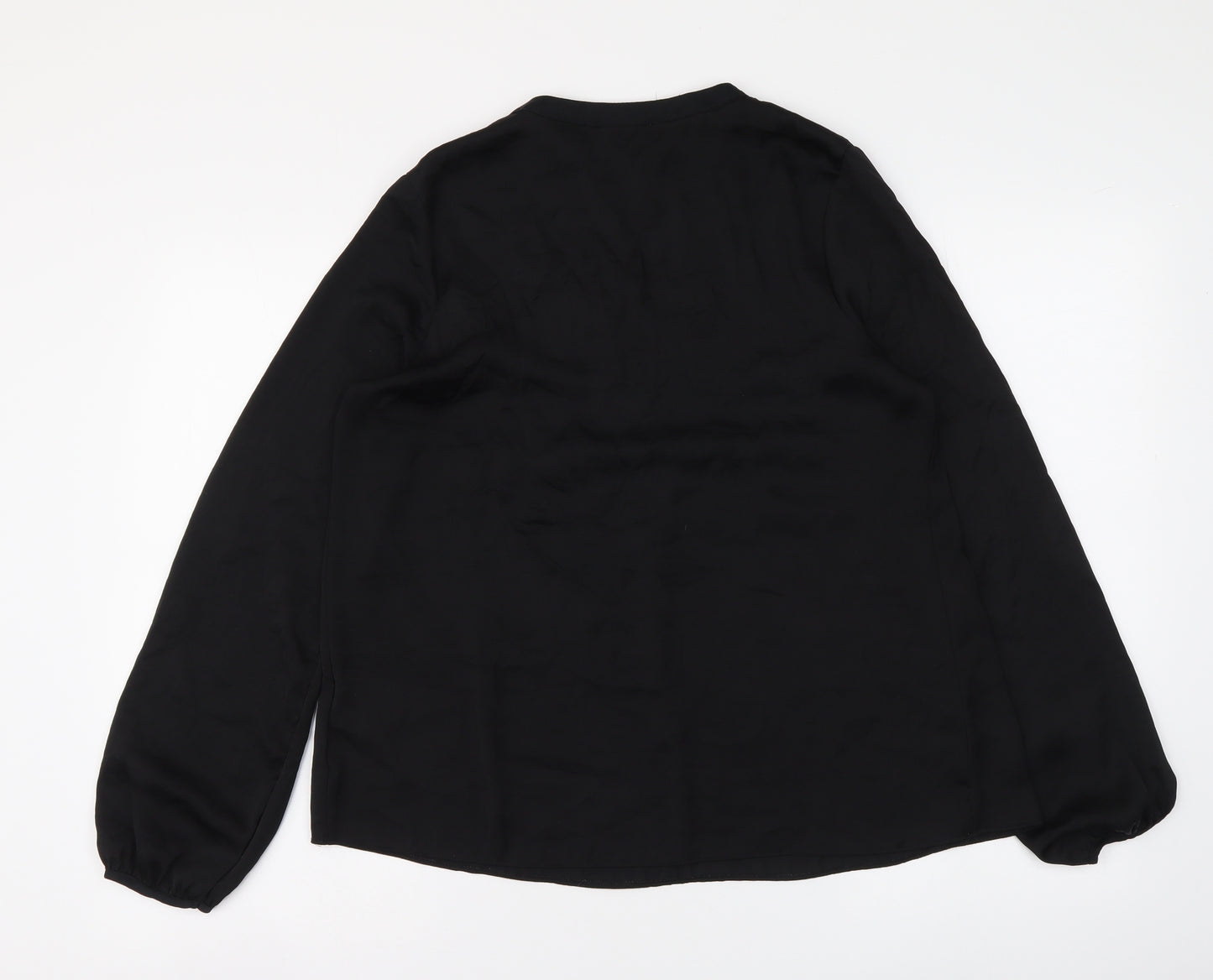 Atmosphere Womens Black Polyester Basic Blouse Size 12 V-Neck