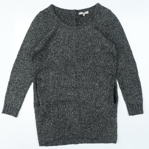 Great Plains Womens Black Round Neck Acrylic Pullover Jumper Size XS