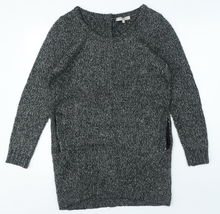 Great Plains Womens Black Round Neck Acrylic Pullover Jumper Size XS