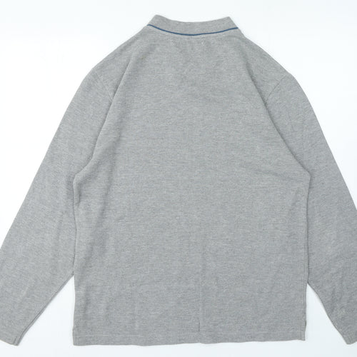 Avenue Mens Grey V-Neck Cotton Pullover Jumper Size M