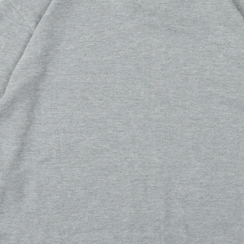 Avenue Mens Grey V-Neck Cotton Pullover Jumper Size M