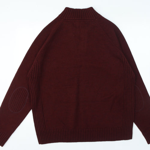 NEXT Mens Red V-Neck Acrylic Pullover Jumper Size 2XL