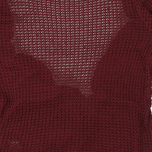 MANDI Womens Red V-Neck Polyester Cardigan Jumper Size 12