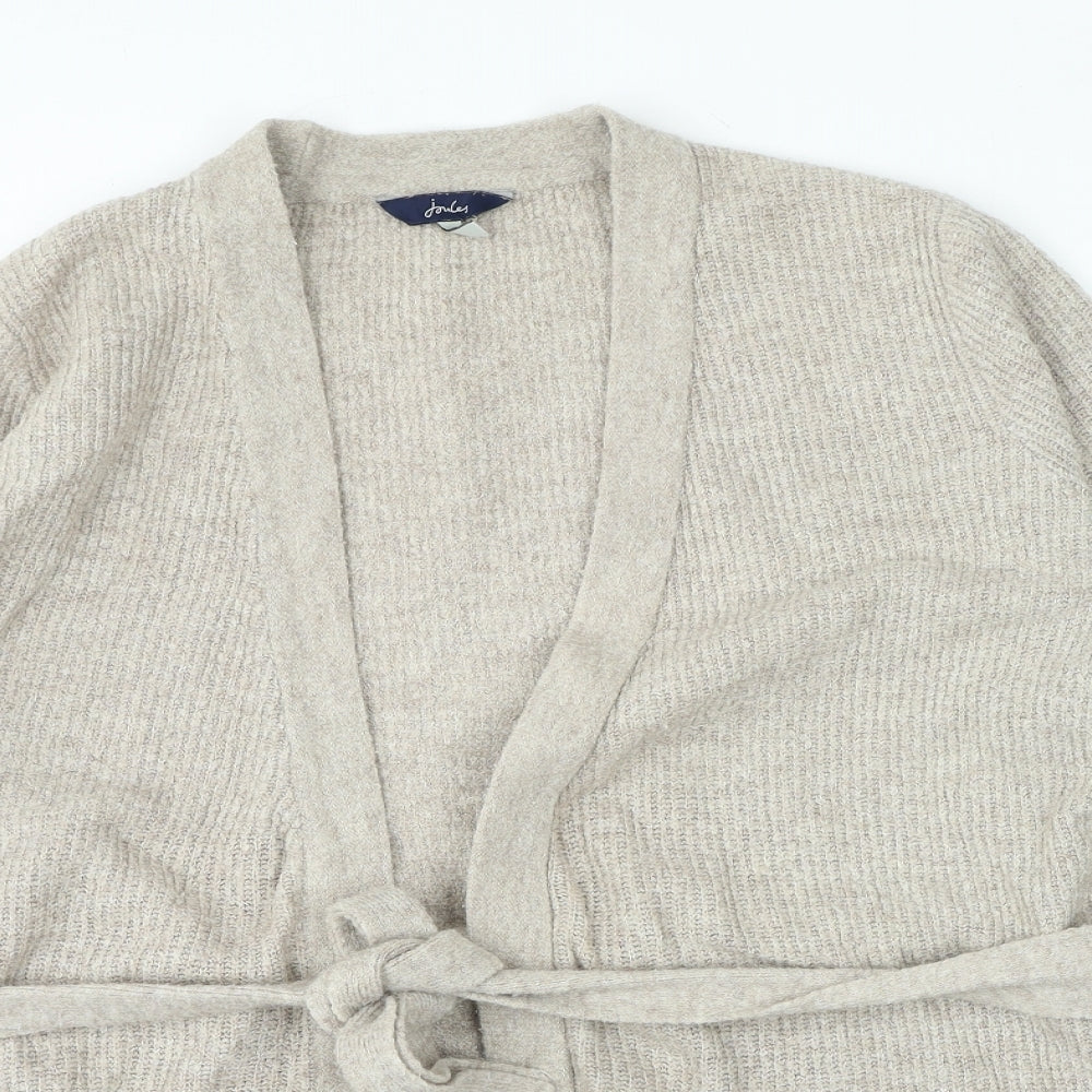 Joules Womens Beige V-Neck Acrylic Cardigan Jumper Size M