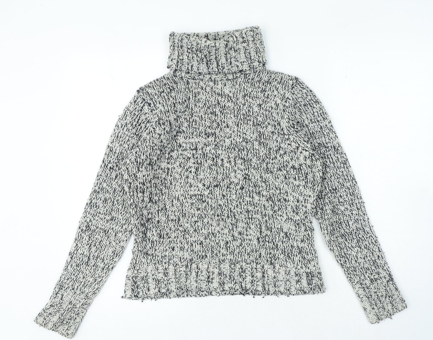Marks and Spencer Womens Multicoloured Roll Neck Acrylic Pullover Jumper Size 10
