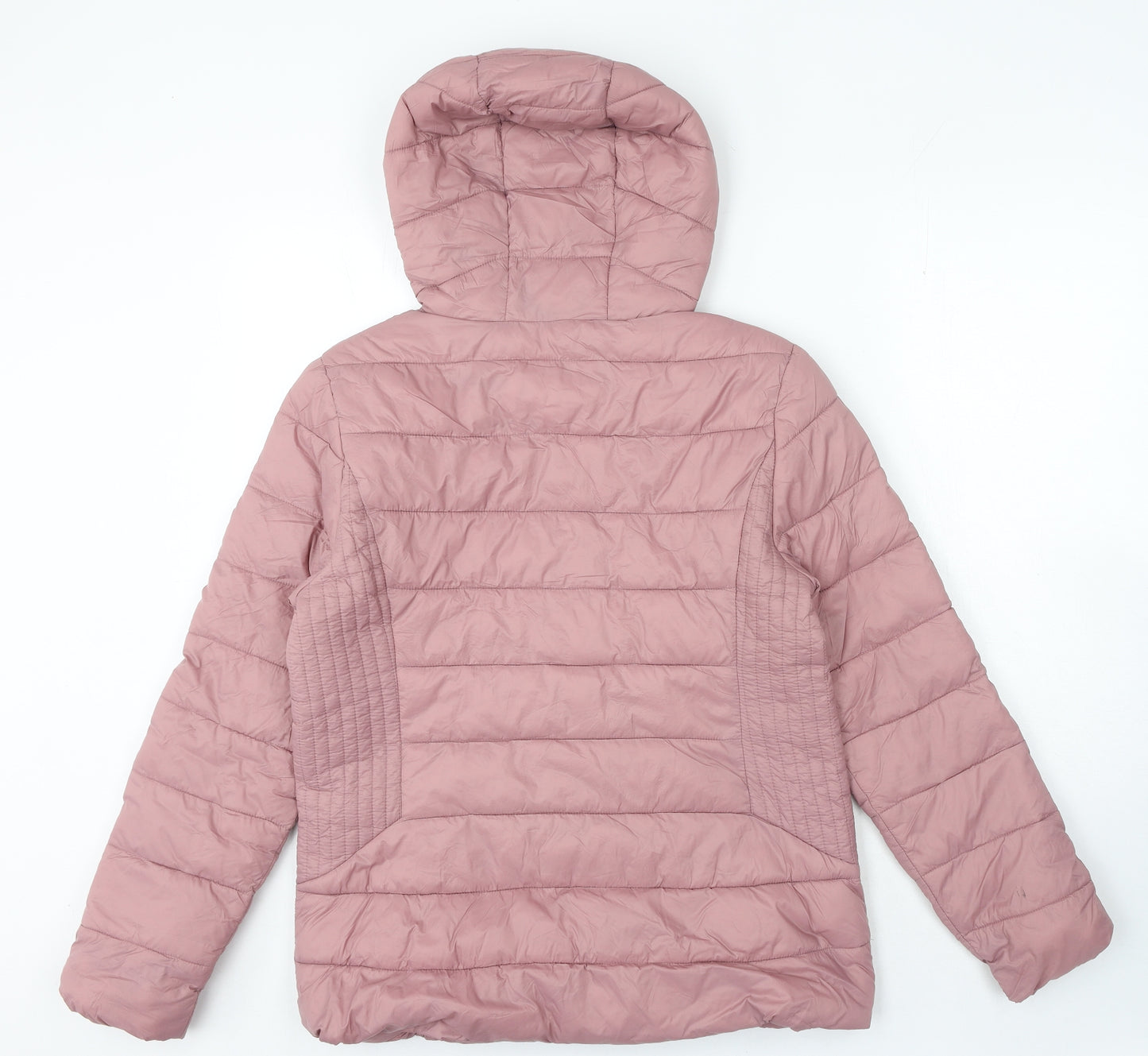 TU Womens Pink Puffer Jacket Coat Size 14 Zip