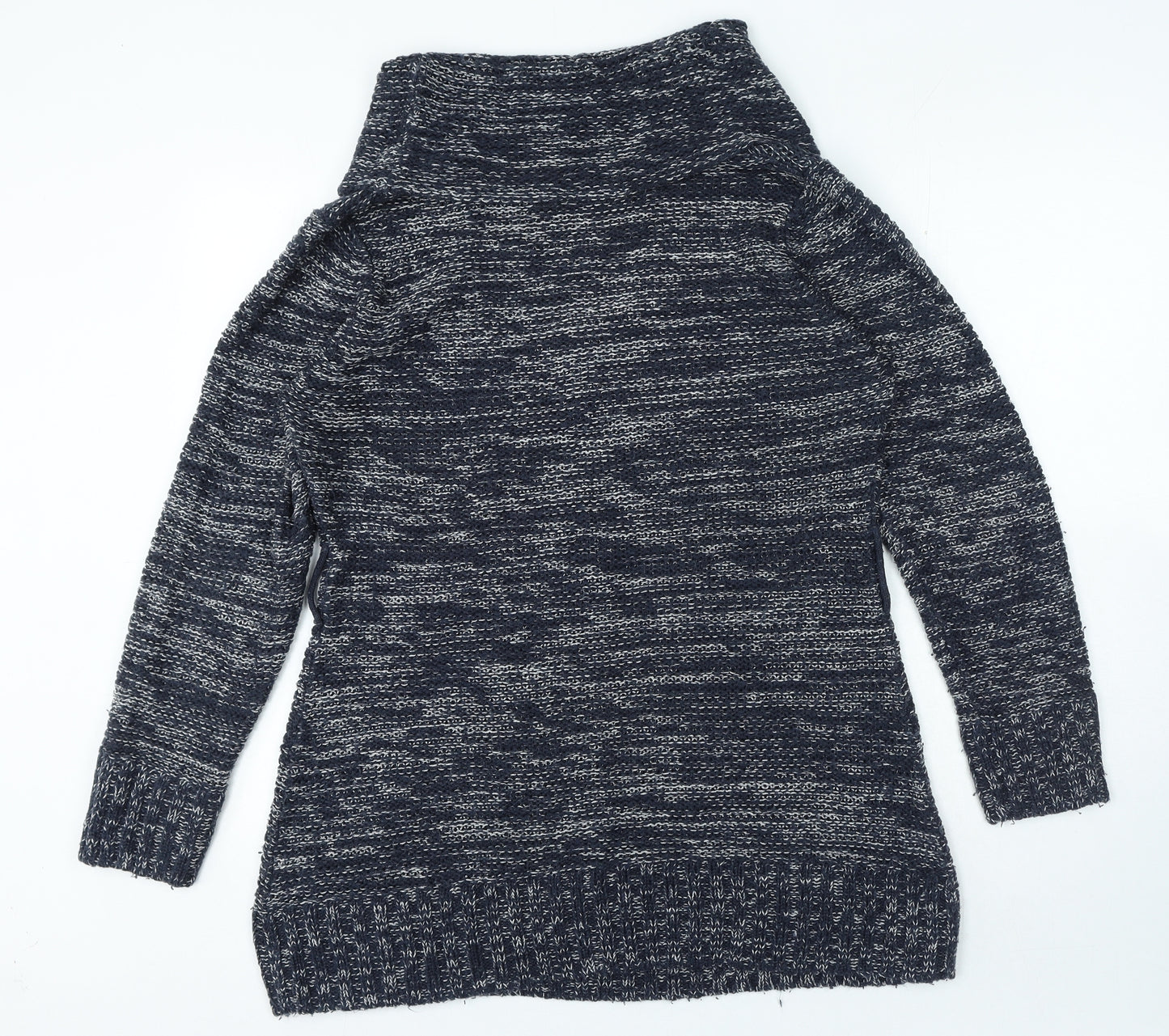 Papaya Womens Blue Acrylic Jumper Dress Size 16 Roll Neck Pullover