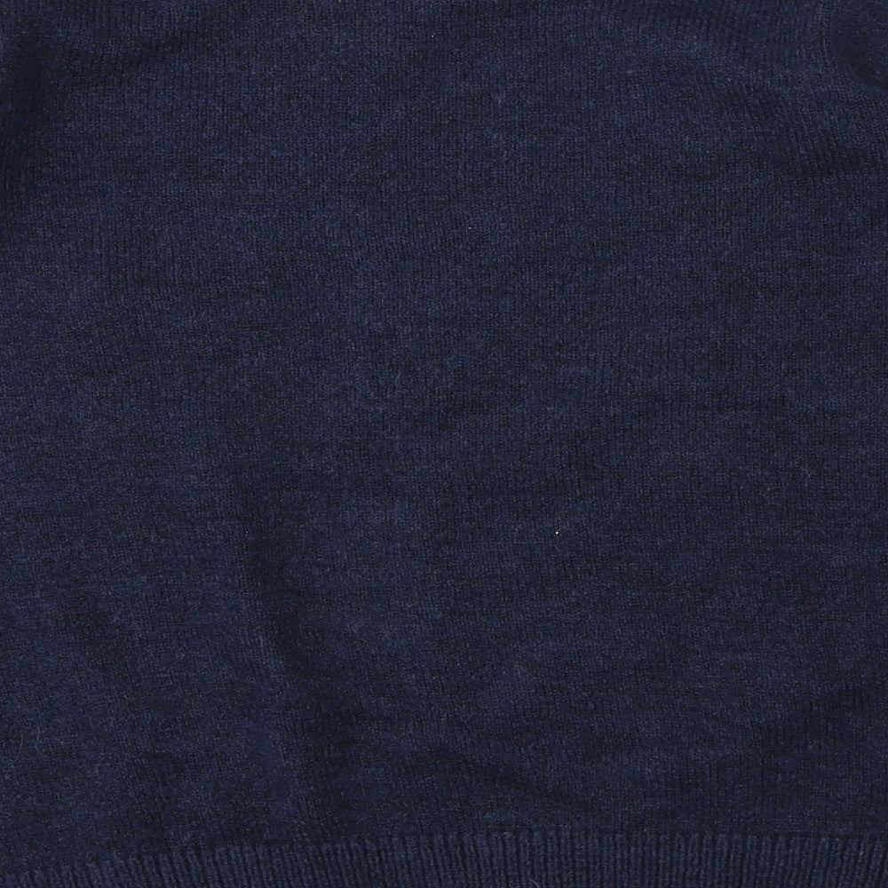 TU Womens Blue Round Neck Polka Dot Acrylic Pullover Jumper Size 16