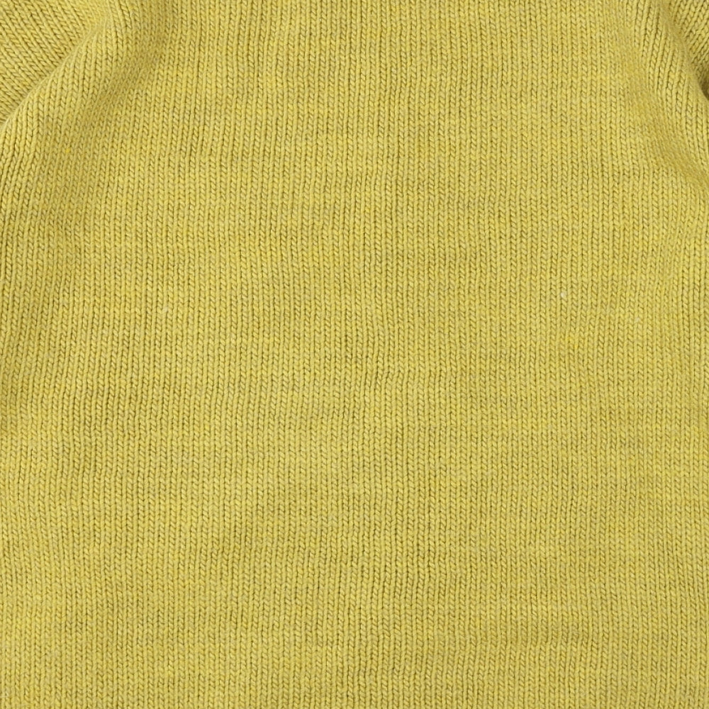 TU Womens Yellow Crew Neck Herringbone Acrylic Pullover Jumper Size 14