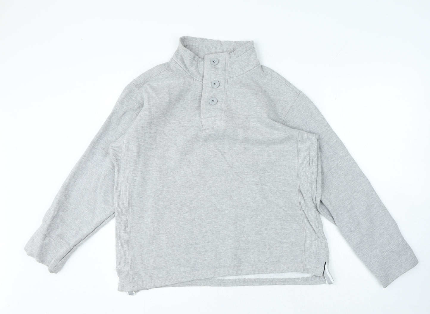 Avenue Womens Grey High Neck Cotton Pullover Jumper Size L