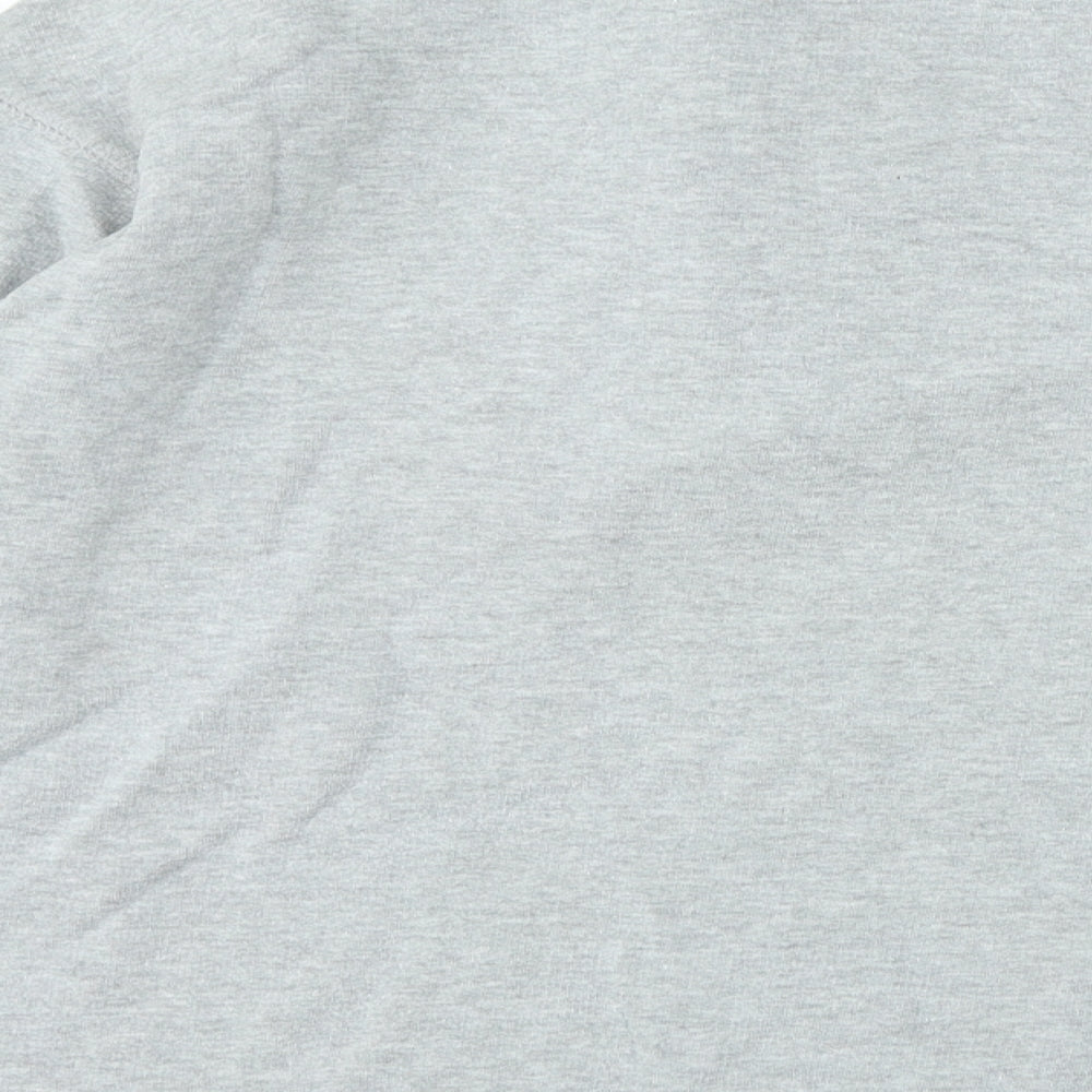 Avenue Womens Grey High Neck Cotton Pullover Jumper Size L