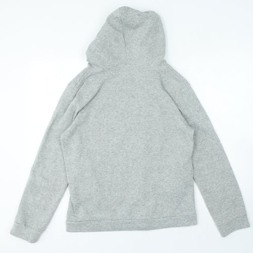 Classic Fashion Womens Grey Polyester Full Zip Hoodie Size M Zip