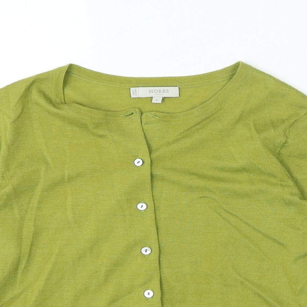 Hobbs Womens Green Crew Neck Wool Cardigan Jumper Size S