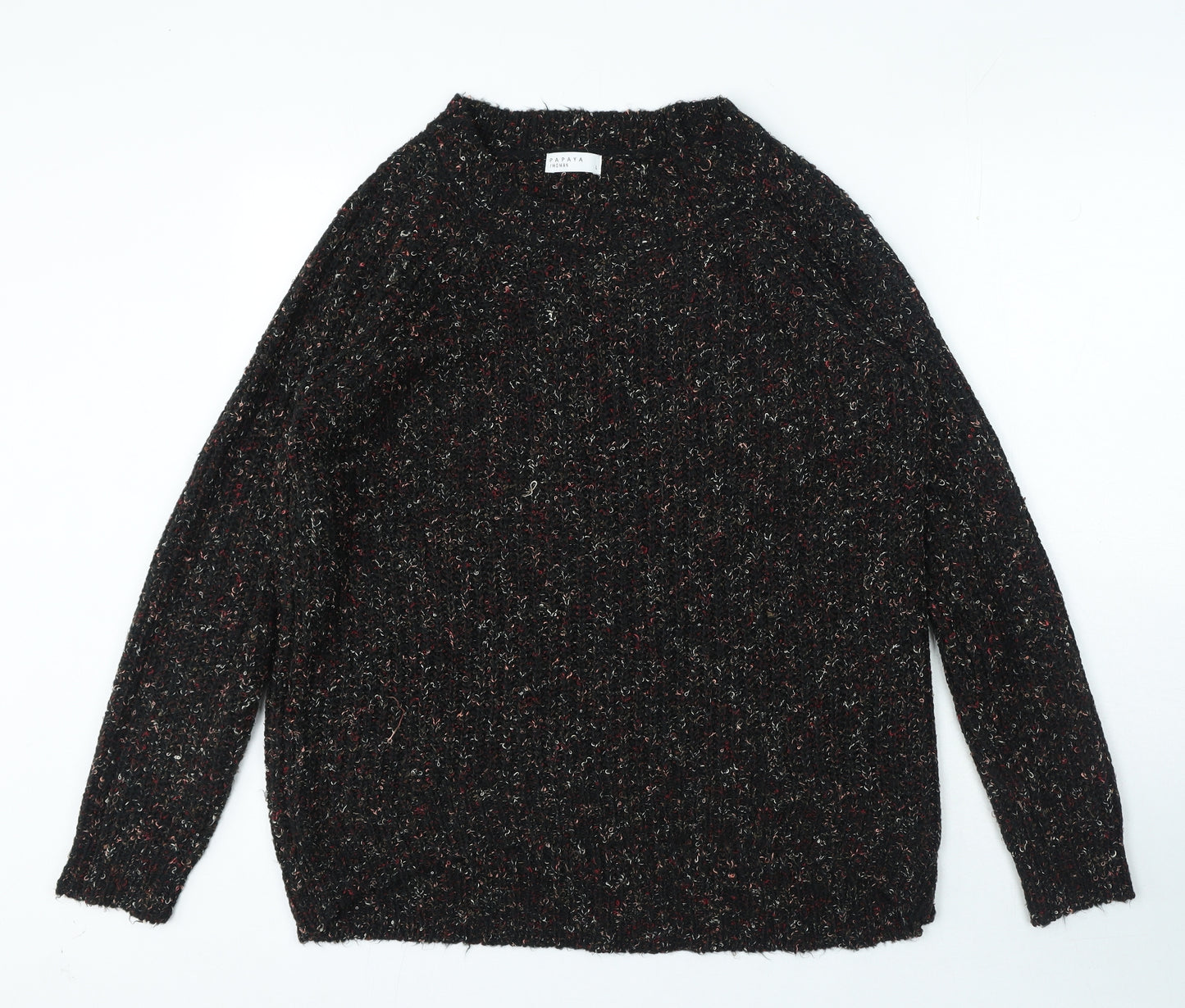 Papaya Womens Multicoloured Mock Neck Polyester Pullover Jumper Size L