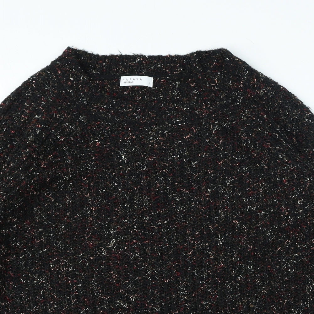 Papaya Womens Multicoloured Mock Neck Polyester Pullover Jumper Size L