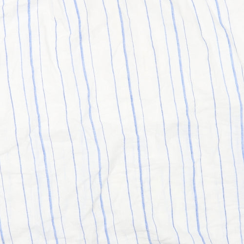 Per Una Womens White Striped Cotton A-Line Skirt Size 20 Tie