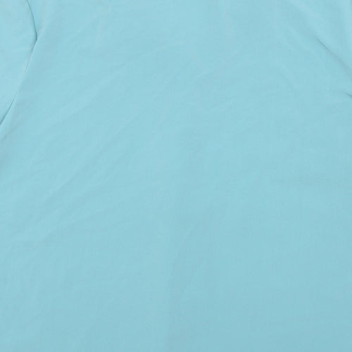 Peaches Womens Blue Polyester Basic Button-Up Size 16 Collared