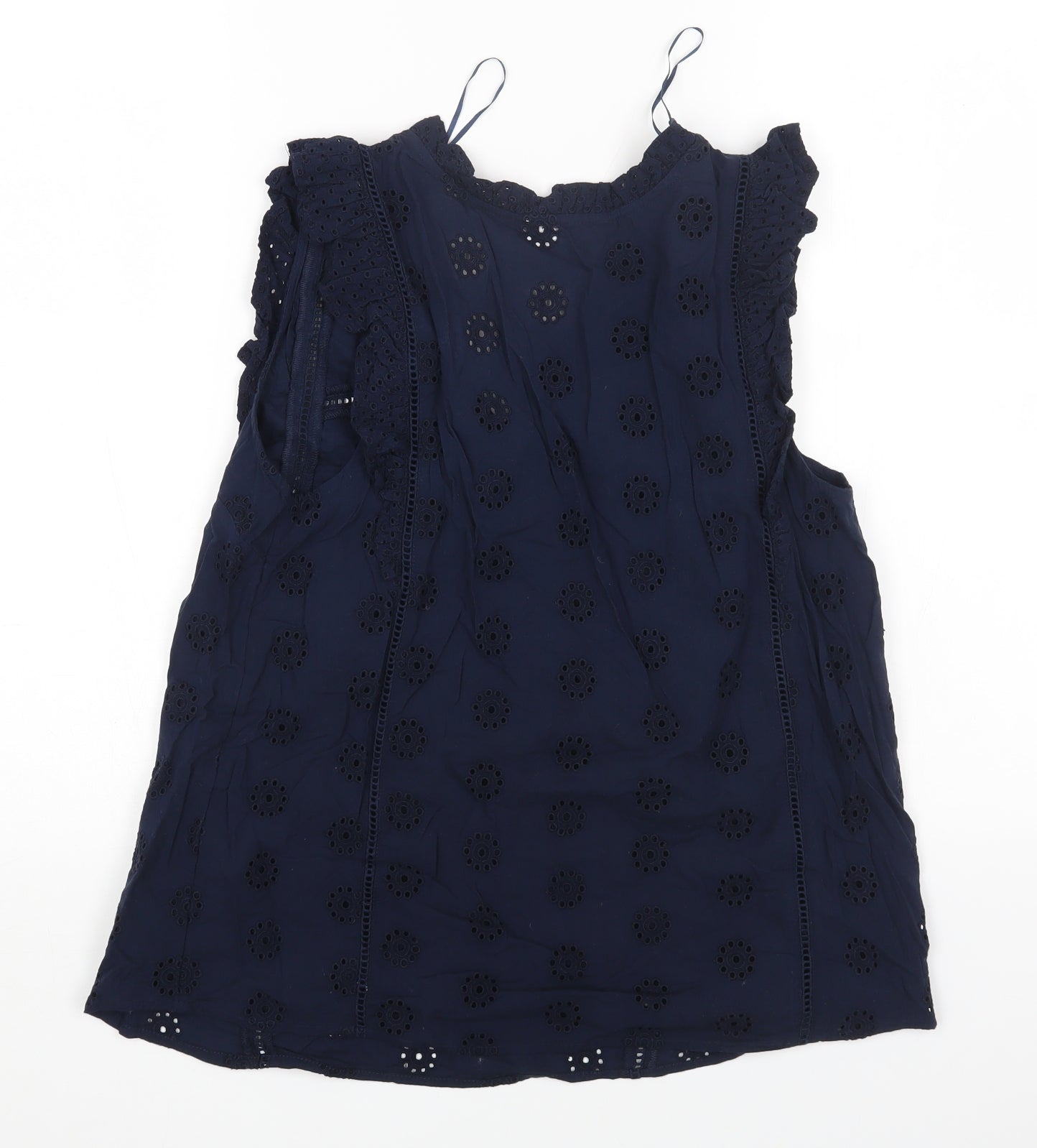 Marks and Spencer Womens Blue Cotton Basic Polo Size 10 V-Neck