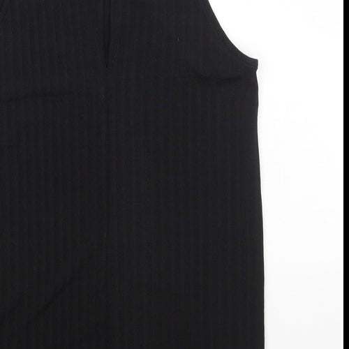 Marks and Spencer Womens Black Polyester Basic T-Shirt Size 6 High Neck