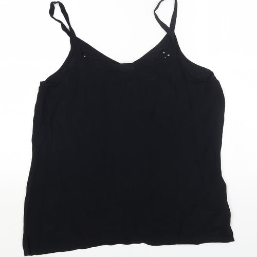 Classics Womens Black Polyester Camisole Blouse Size 18 Scoop Neck