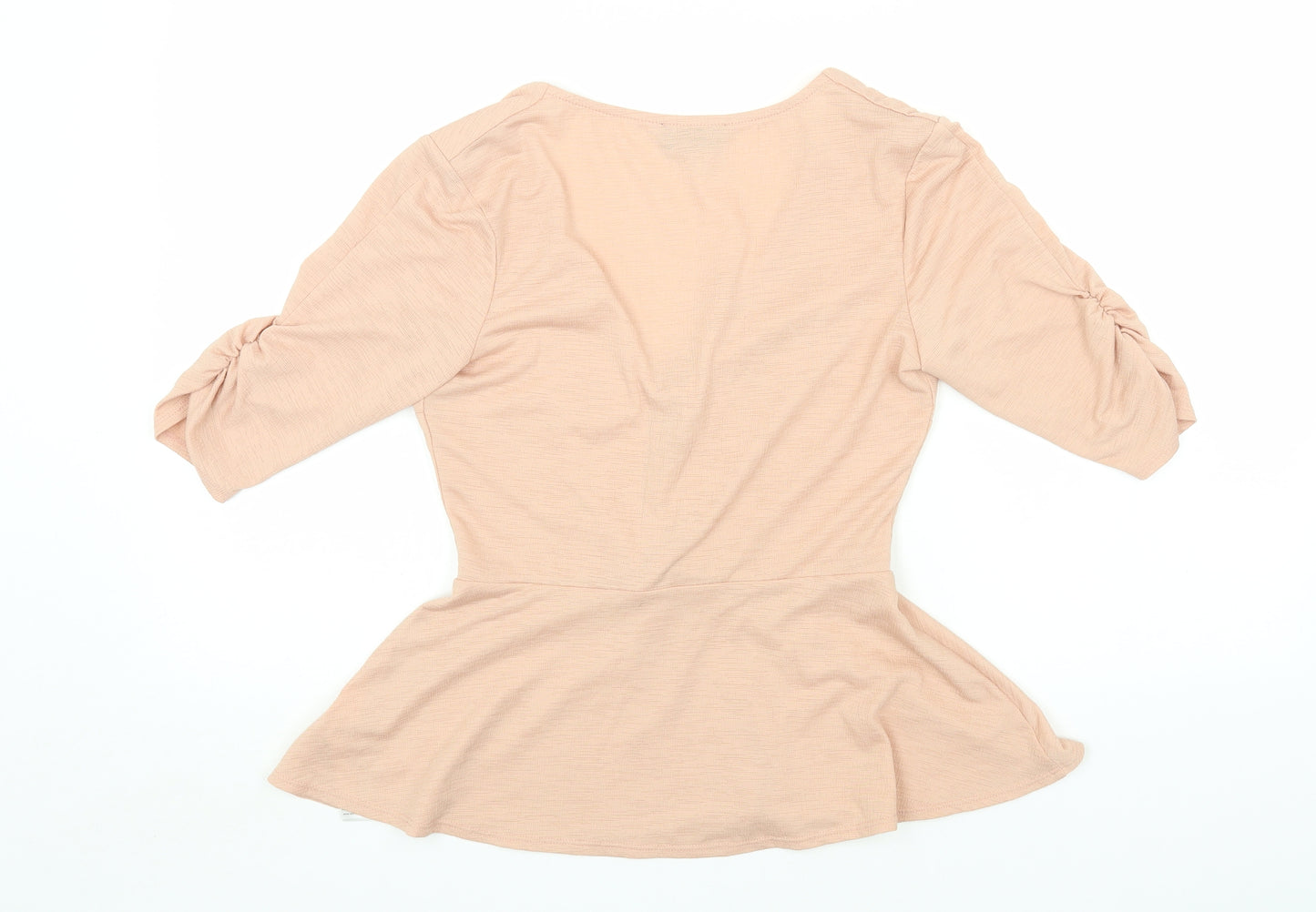 Topshop Womens Beige Polyester Basic Tank Size 6 V-Neck