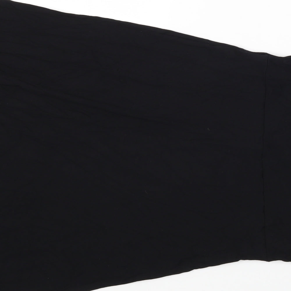 Marks and Spencer Womens Black Viscose Fit & Flare Size 10 V-Neck Pullover