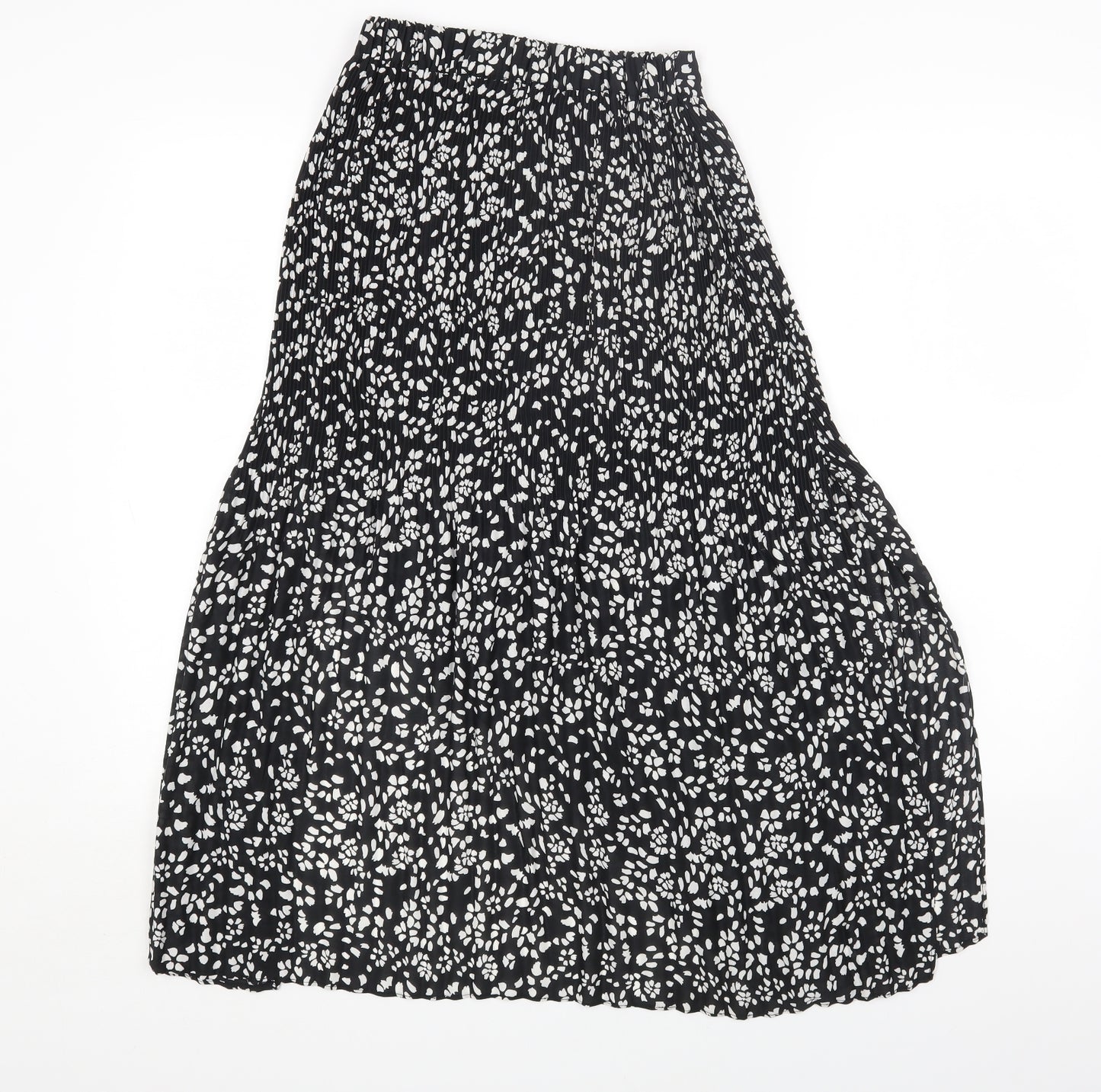 Topshop Womens Black Geometric Polyester Maxi Skirt Size 4