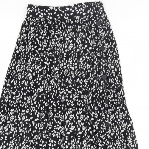 Topshop Womens Black Geometric Polyester Maxi Skirt Size 4