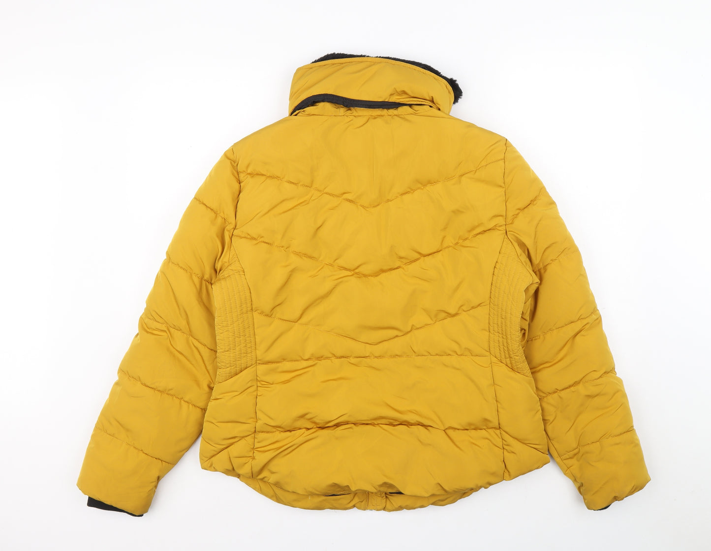 Papaya Womens Yellow Puffer Jacket Coat Size 16 Zip