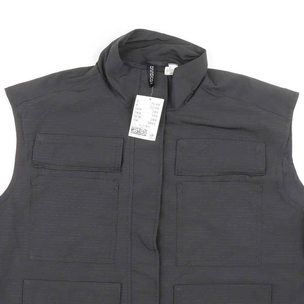 Divided by H&M Mens Grey Gilet Jacket Size S Zip